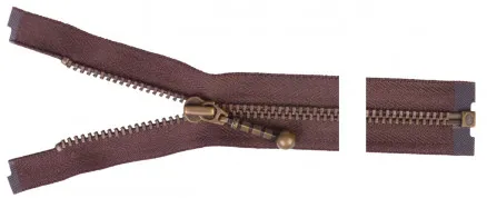 YKK Jakoketju Antiikkimessinki 60cm 4mm Ruskea