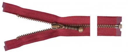 YKK Jakoketju Antiikkimessinki 25cm 4mm Bordeaux