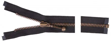 YKK Jakoketju Antiikkimessinki 50cm 4mm Musta